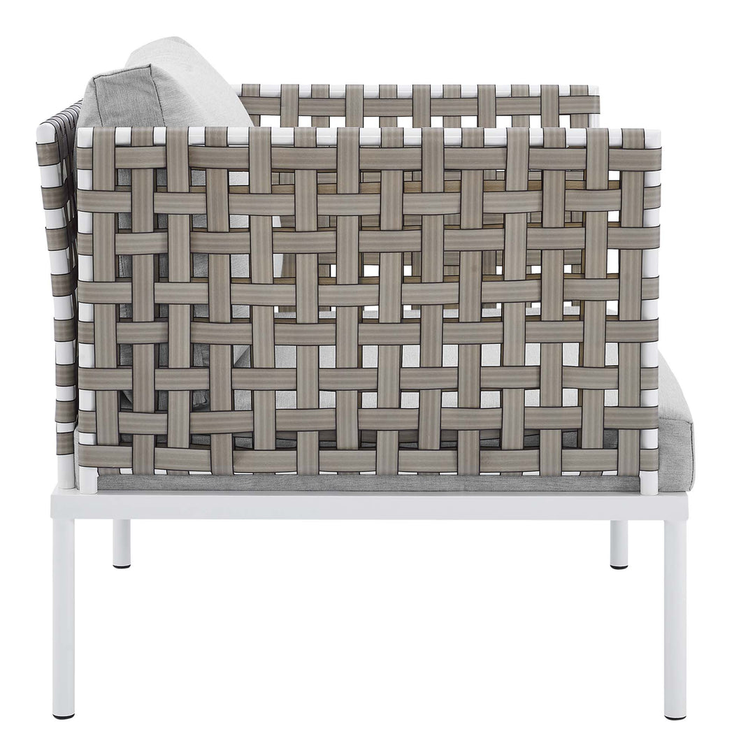 Harbor Sunbrella® Basket Weave Outdoor Patio Aluminum Armchair