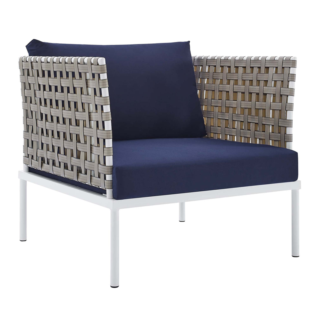 Harbor Sunbrella® Basket Weave Outdoor Patio Aluminum Armchair