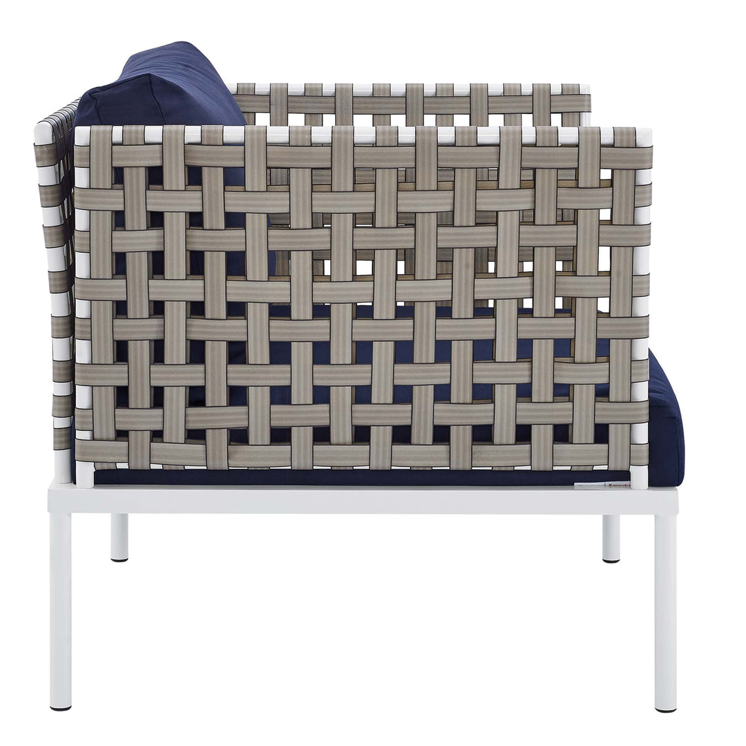 Harbor Sunbrella® Basket Weave Outdoor Patio Aluminum Armchair