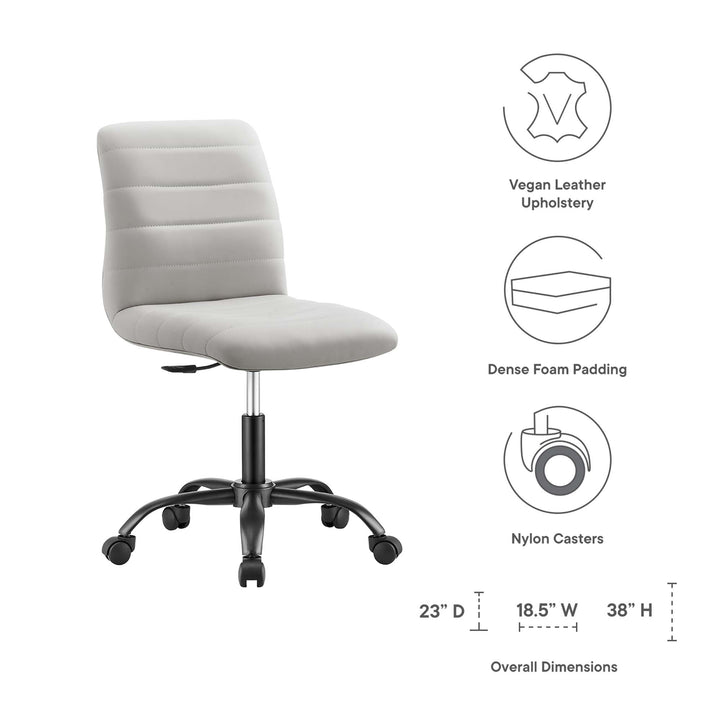 Radiant Armless Vegan Leather Office Chair