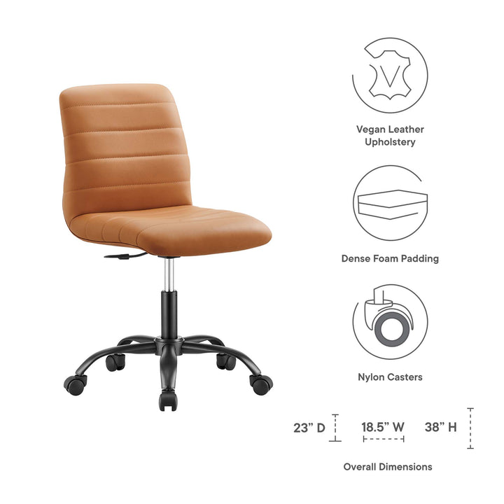 Radiant Armless Vegan Leather Office Chair