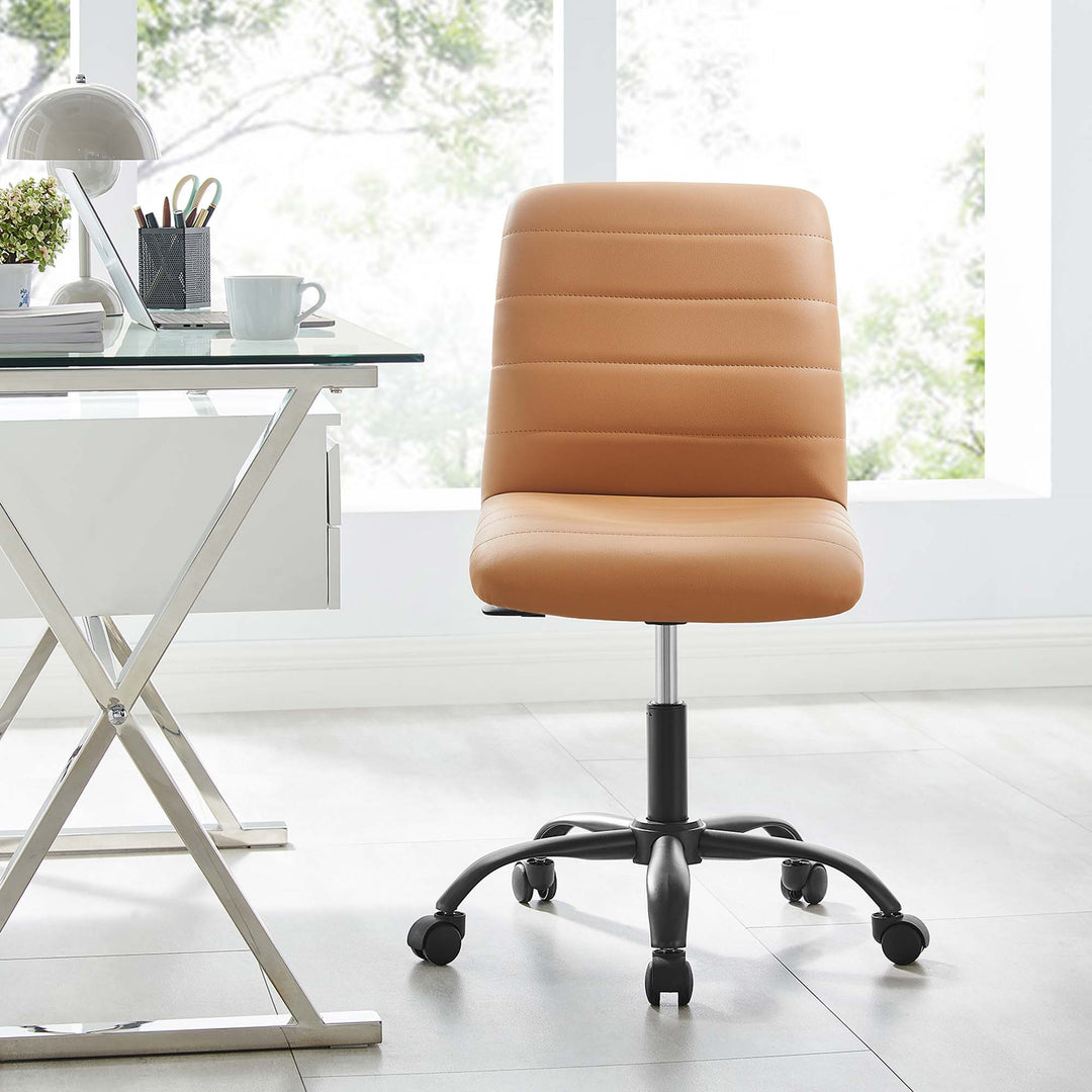 Radiant Armless Vegan Leather Office Chair