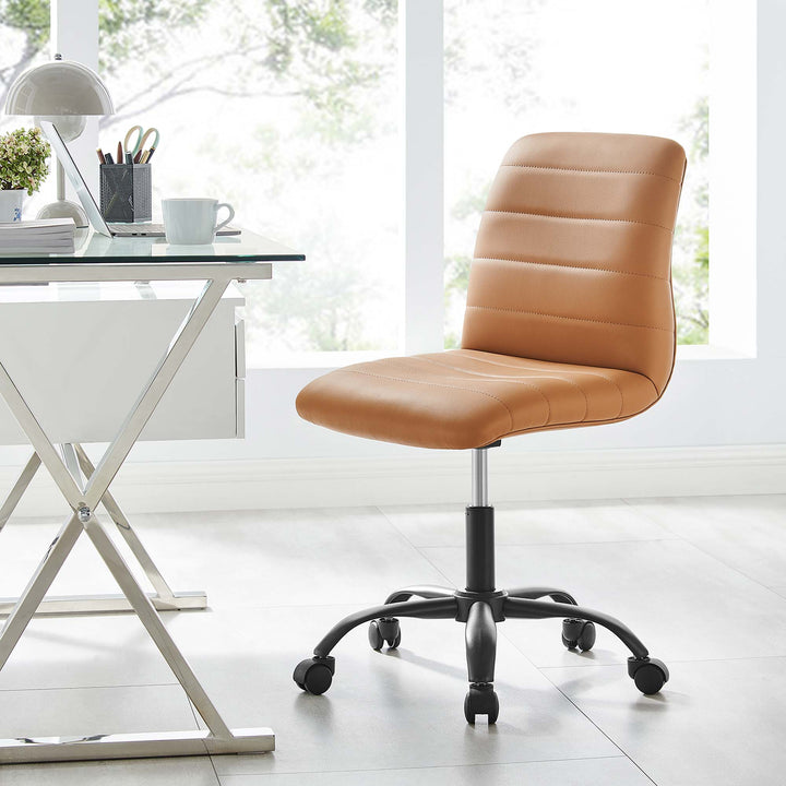 Radiant Armless Vegan Leather Office Chair