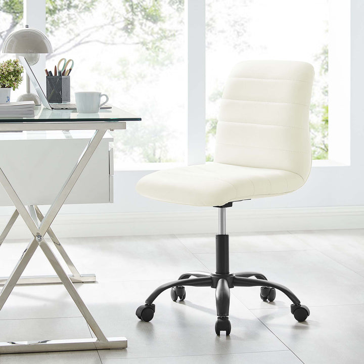 Radiant Armless Vegan Leather Office Chair