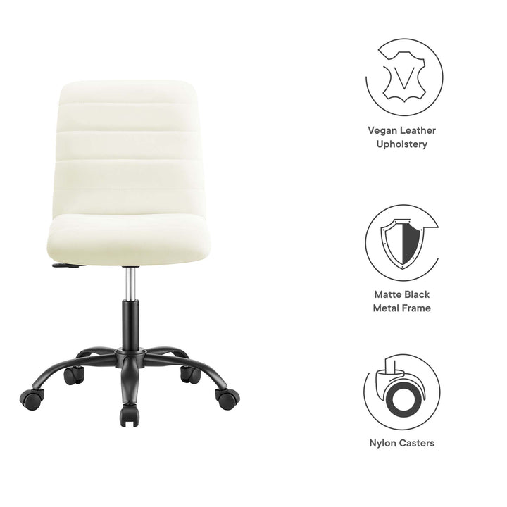 Radiant Armless Vegan Leather Office Chair