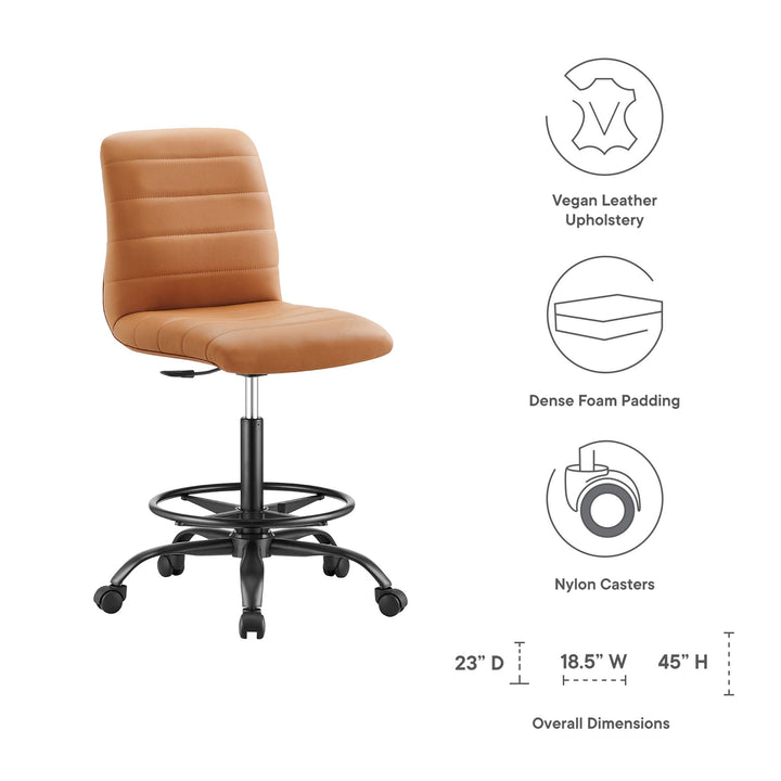 Ripple Armless Vegan Leather Recline Chair