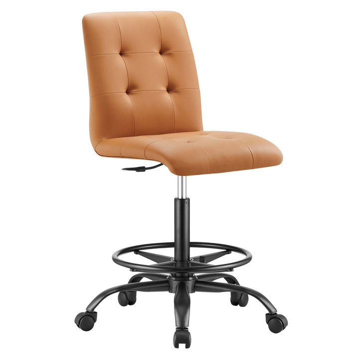 Purely Armless Vegan Leather Drafting Chair