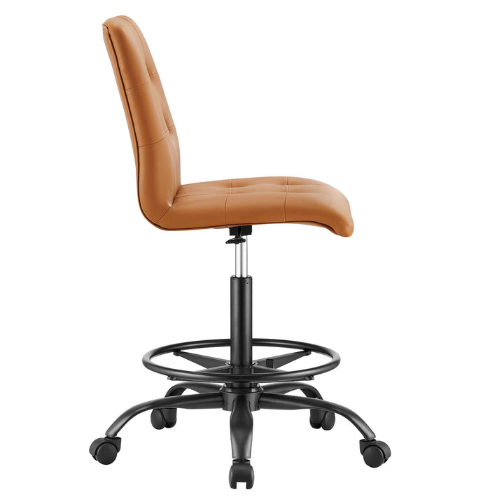 Purely Armless Vegan Leather Drafting Chair