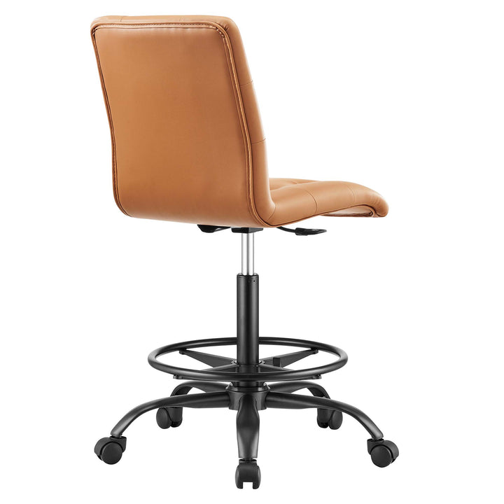 Purely Armless Vegan Leather Drafting Chair