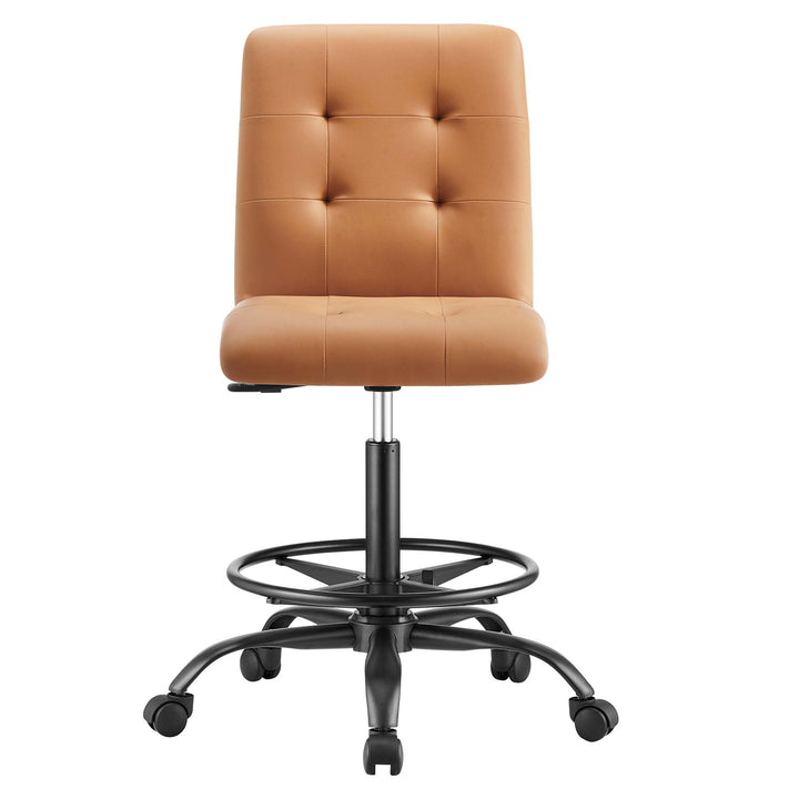 Purely Armless Vegan Leather Drafting Chair