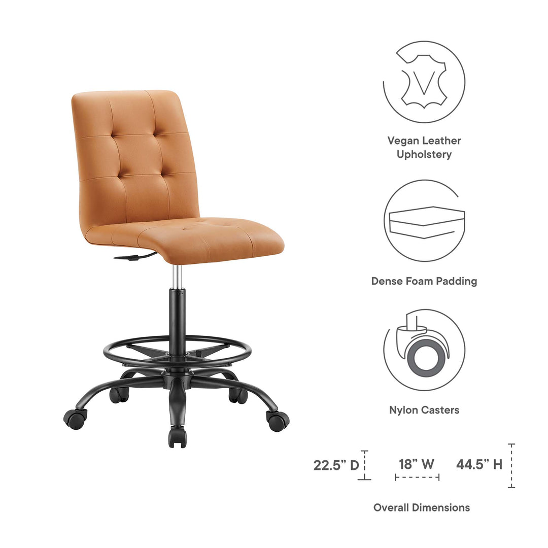 Purely Armless Vegan Leather Drafting Chair