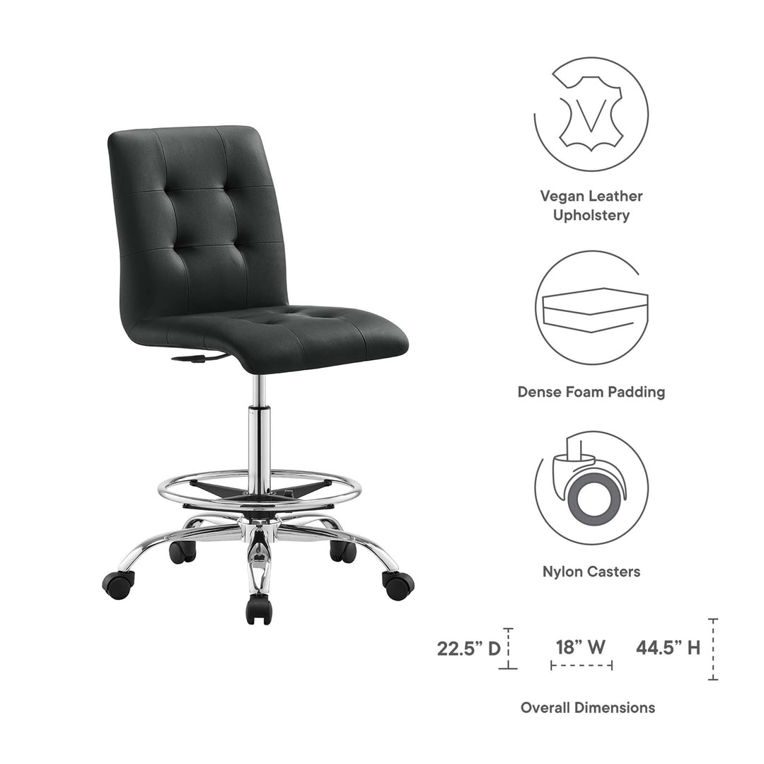 Pinnacle Adjustable Vegan Leather Drafting Chair