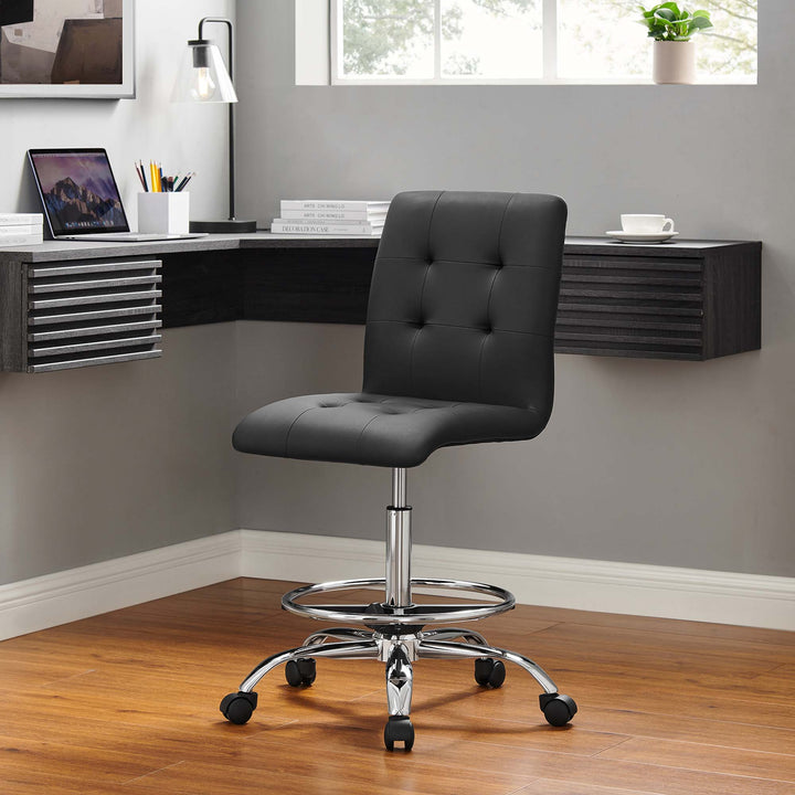 Pinnacle Adjustable Vegan Leather Drafting Chair