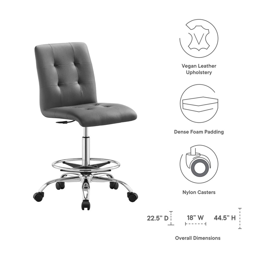 Pinnacle Adjustable Vegan Leather Drafting Chair