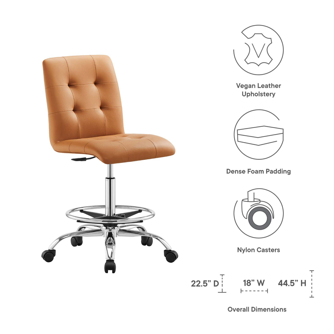 Pinnacle Adjustable Vegan Leather Drafting Chair