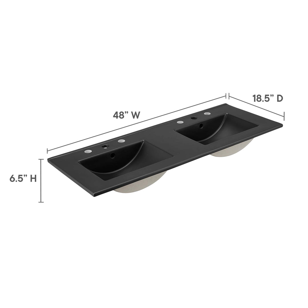 Cayman 48" Dual Basin Bathroom Sink