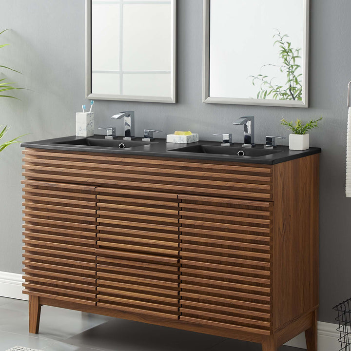 Cayman 48" Dual Basin Bathroom Sink