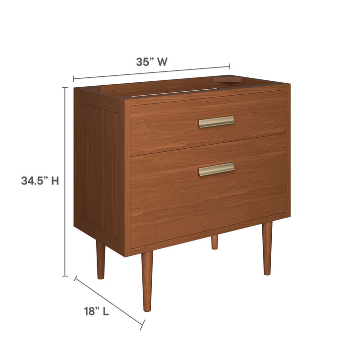 Cassia 36" Teak Traditional Bathroom Vanity Cabinet