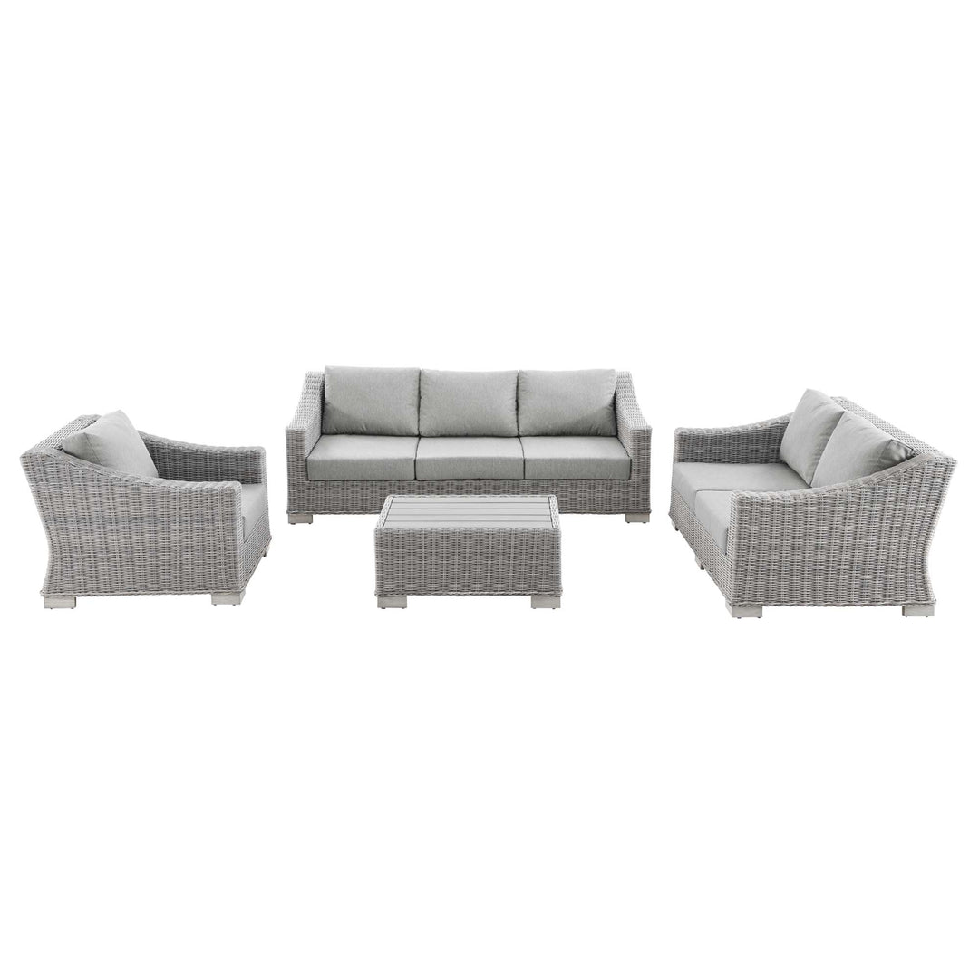 Clarence 4-Piece Outdoor Patio Wicker Rattan Furniture Set