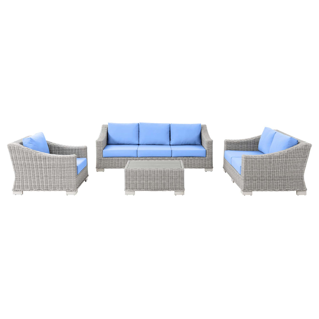 Clarence 4-Piece Outdoor Patio Wicker Rattan Furniture Set