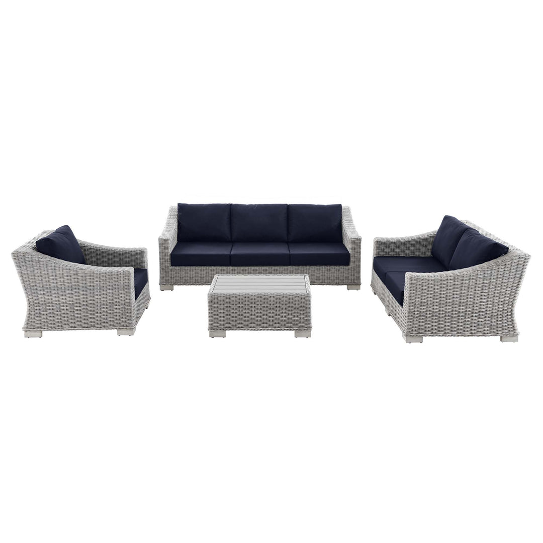 Clarence 4-Piece Outdoor Patio Wicker Rattan Furniture Set