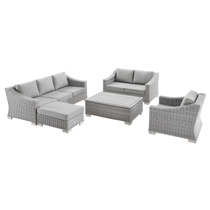 Camden 5-Piece Outdoor Patio Wicker Rattan Furniture Set