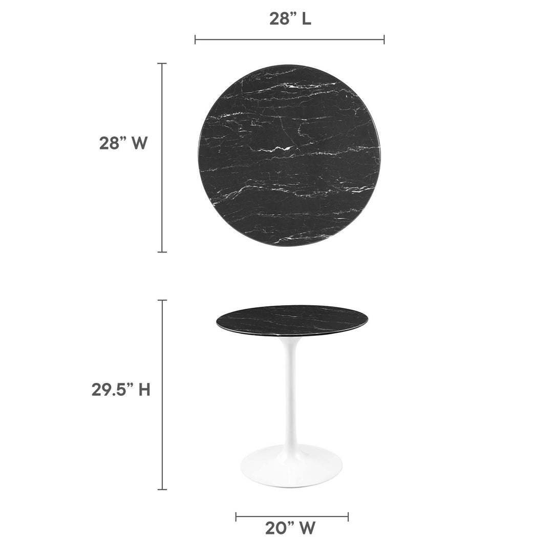 Lorna 28" Round Resin Marble Dining Table