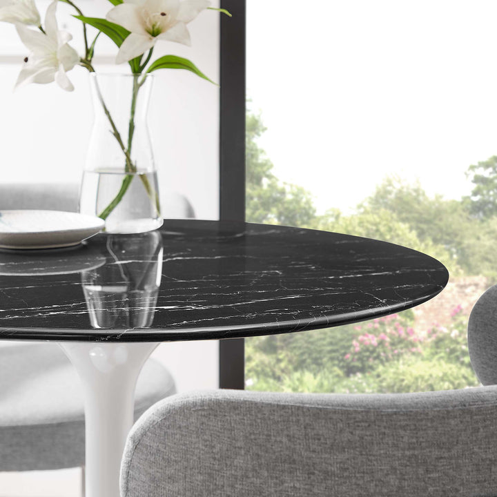 Lorna 28" Round Resin Marble Dining Table