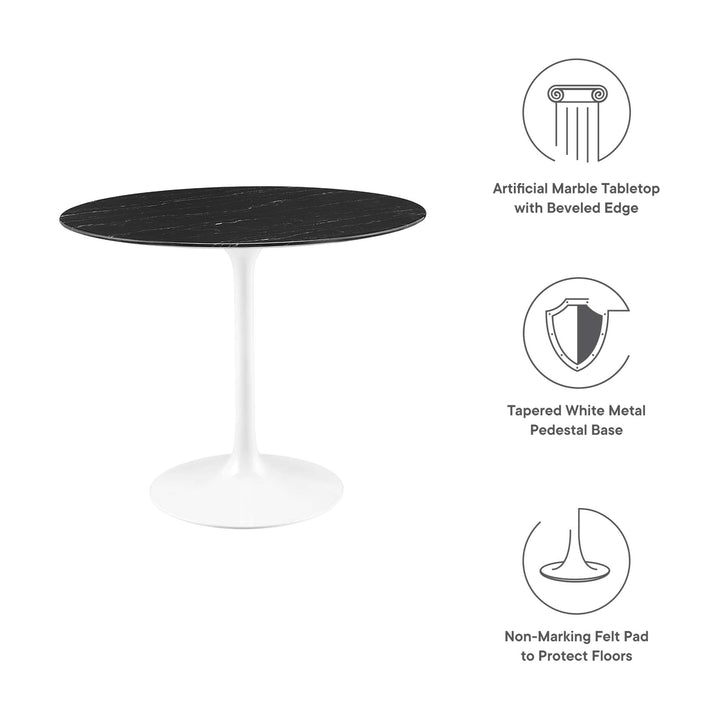 Lotus 36" Round Replica Marble Dining Table