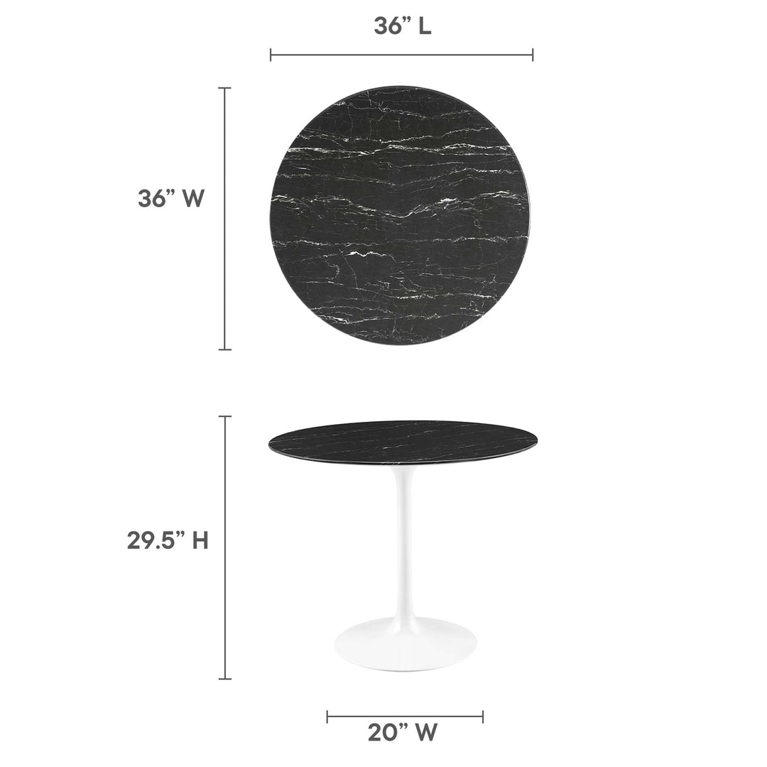 Lotus 36" Round Replica Marble Dining Table