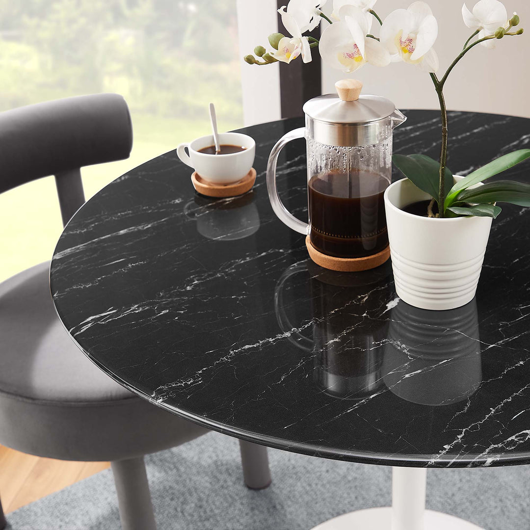 Lotus 36" Round Replica Marble Dining Table