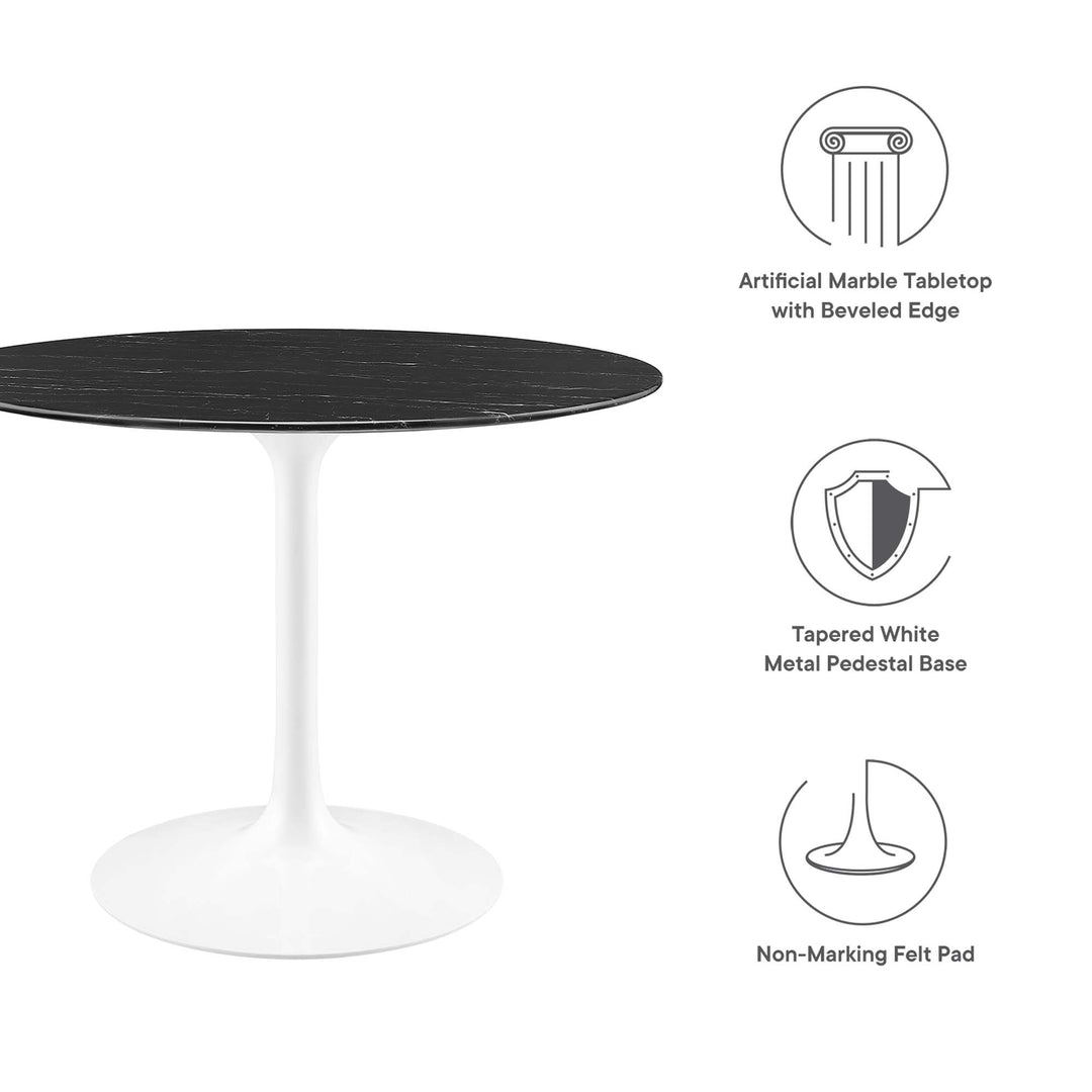 Luna 40" Round Replica Marble Dining Table