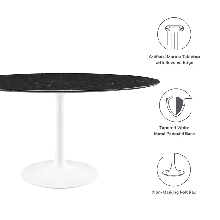 Luxe 60" Round Replica Marble Dining Table