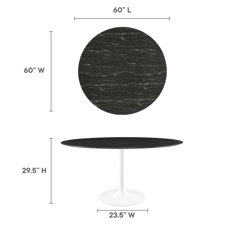 Luxe 60" Round Replica Marble Dining Table