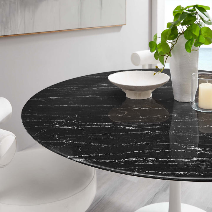 Luxe 60" Round Replica Marble Dining Table