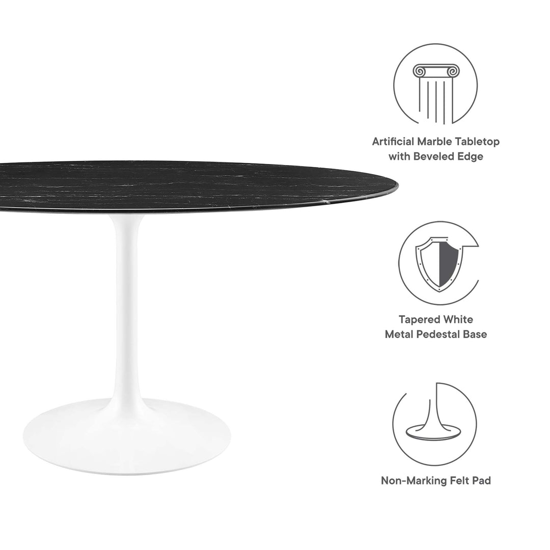 Luna 60" Oval Onyx Dining Table