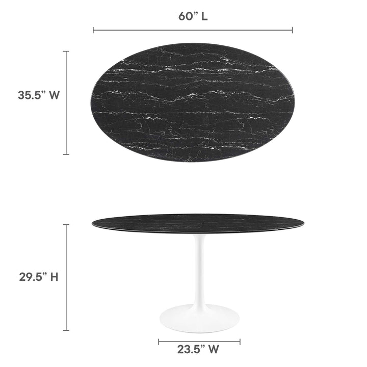 Luna 60" Oval Onyx Dining Table