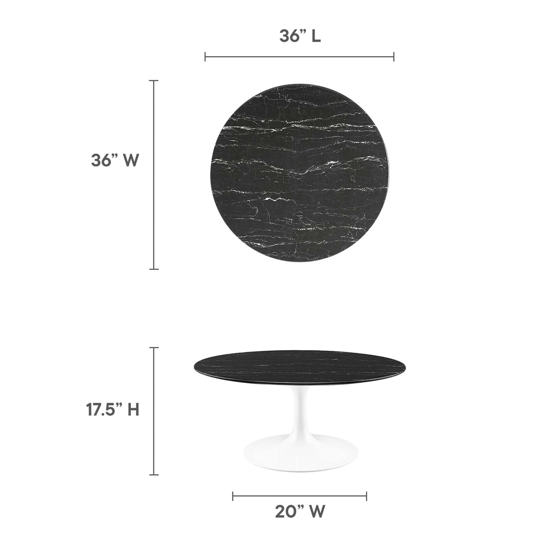 Luna 36" Round Resin Marble Coffee Table