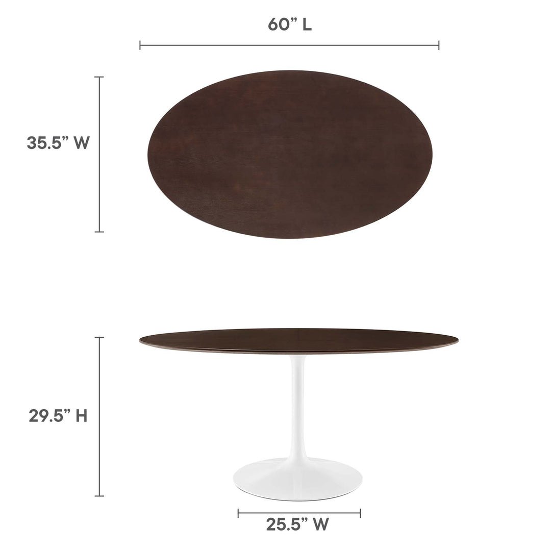 Livia 60" Oval Cherry Walnut Wood Grain Dining Table