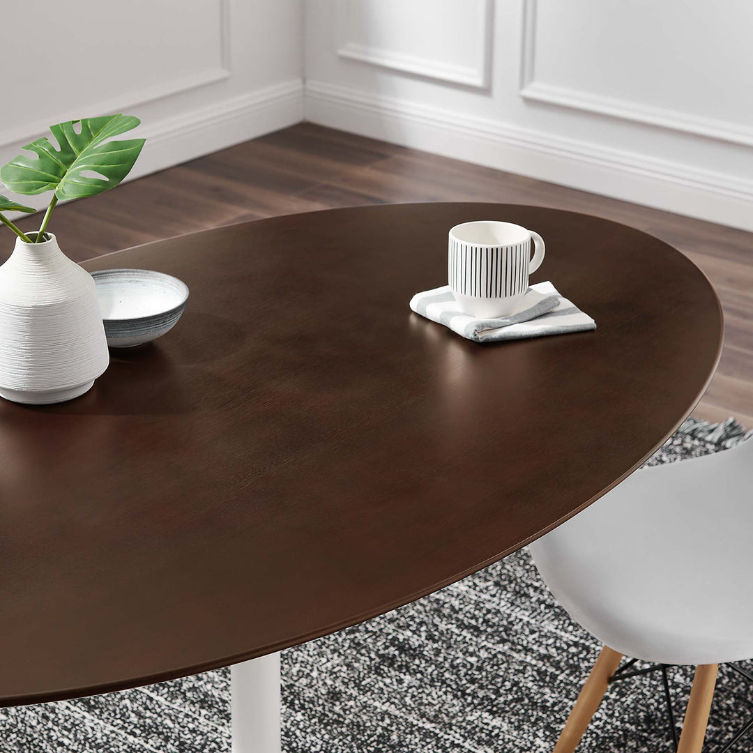 Livia 60" Oval Cherry Walnut Wood Grain Dining Table