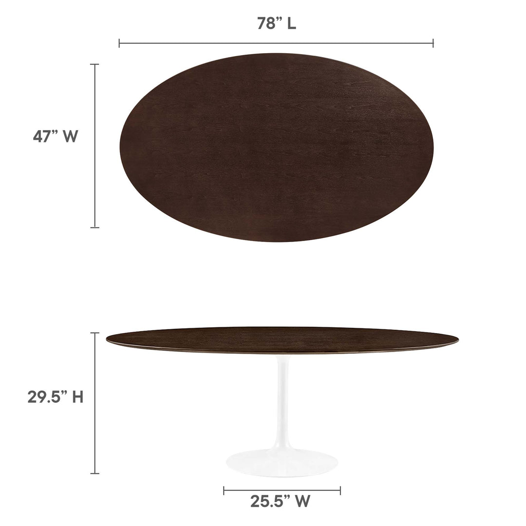 Lyon 78" Oval Wood Grain Dining Table