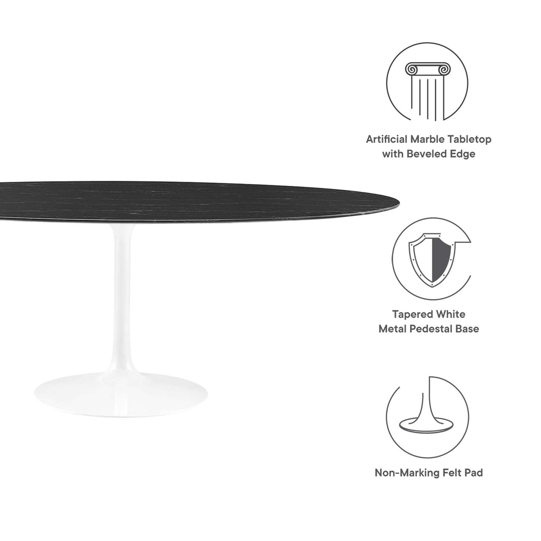 Livia 78" Oval Onyx Dining Table