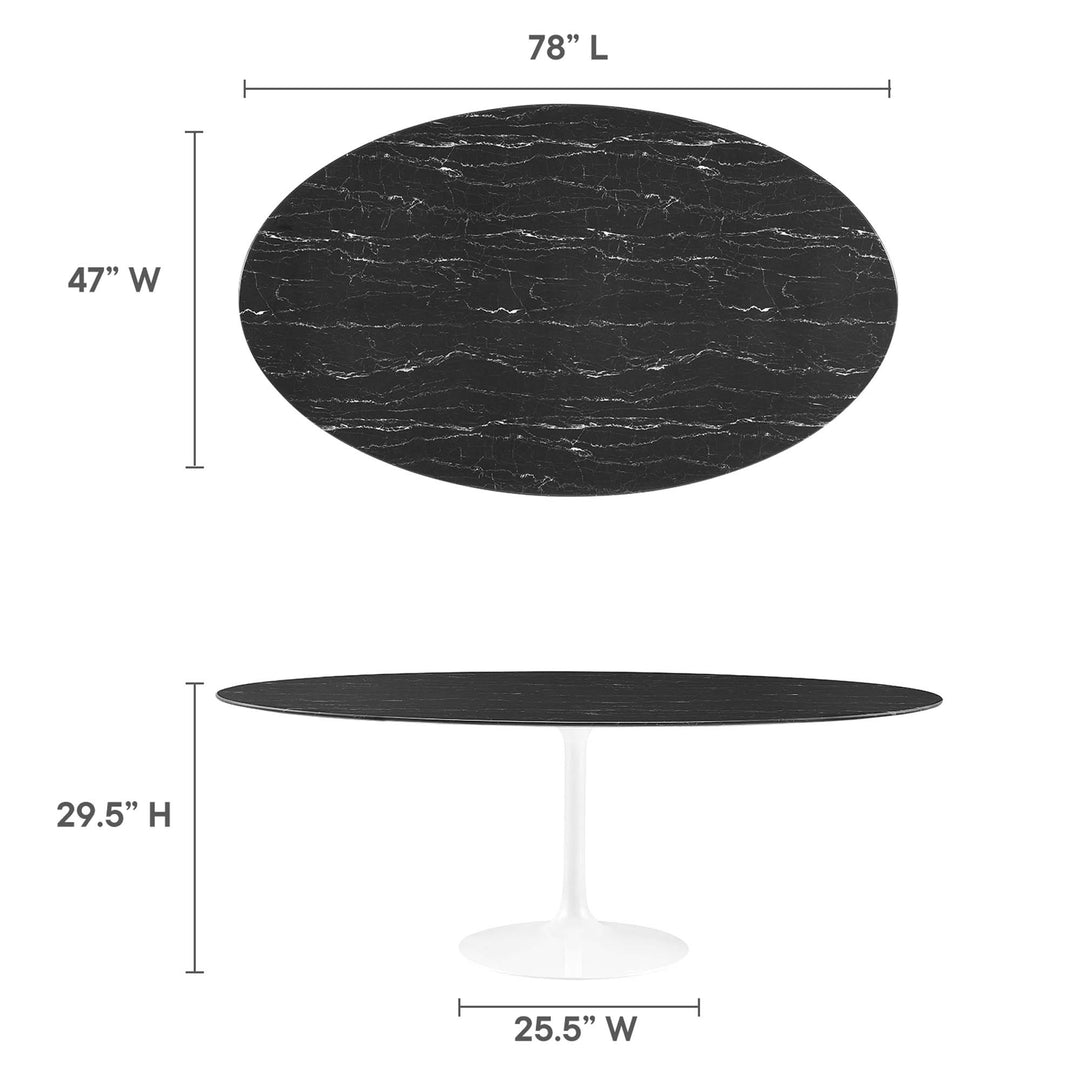 Livia 78" Oval Onyx Dining Table