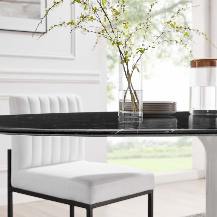 Livia 78" Oval Onyx Dining Table