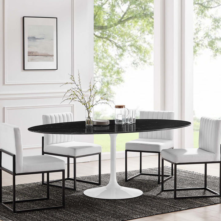 Livia 78" Oval Onyx Dining Table