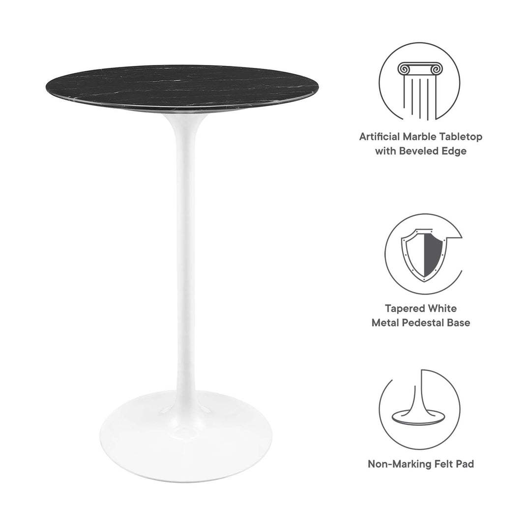 Livia 28" Round Replica Marble Bistro Table