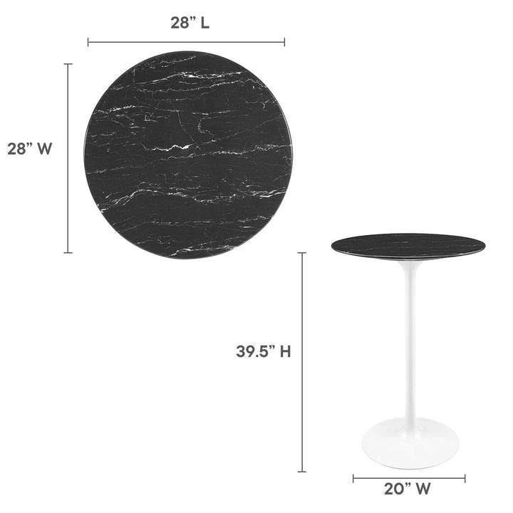 Livia 28" Round Replica Marble Bistro Table