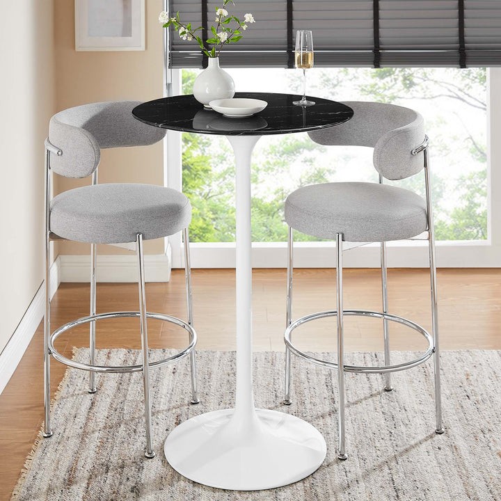 Livia 28" Round Replica Marble Bistro Table