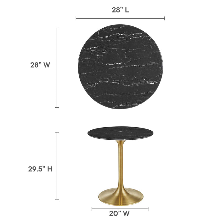 Luna 28" Round Replica Marble Dining Table