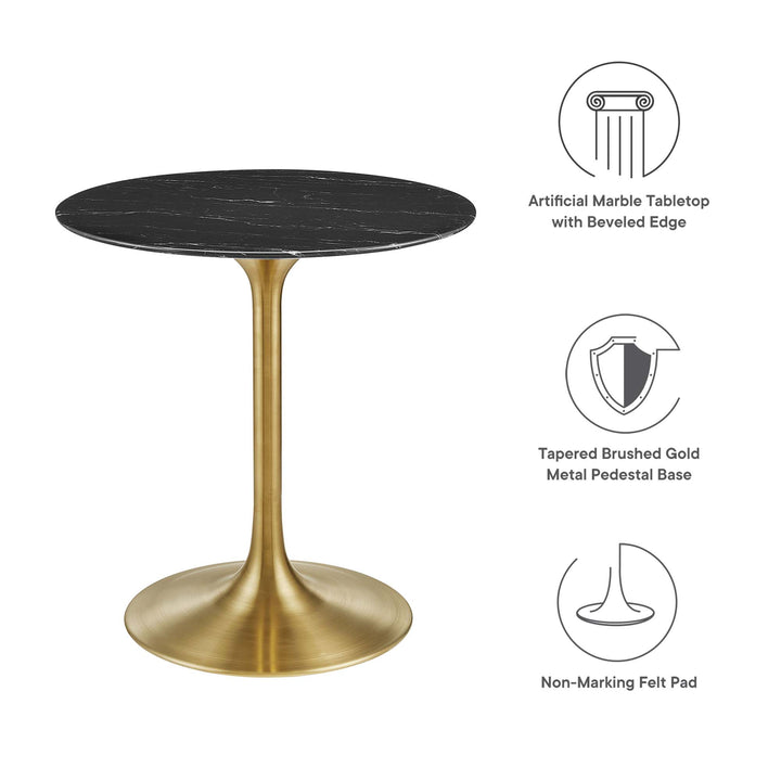 Luna 28" Round Replica Marble Dining Table
